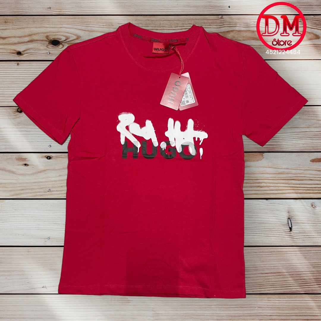 Playera HUGO BOSS 💎 ETIQUETA 🏷️ ROJA 🔴 CABALLERO 👕007