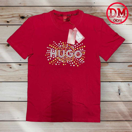 Playera HUGO BOSS 💎 ETIQUETA 🏷️ ROJA 🔴 CABALLERO 👕013