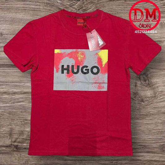 Playera HUGO BOSS 💎 ETIQUETA 🏷️ ROJA 🔴 CABALLERO 👕028