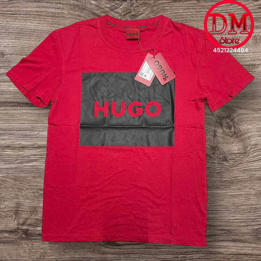 Playera HUGO BOSS 💎 ETIQUETA 🏷️ ROJA 🔴 CABALLERO 👕033