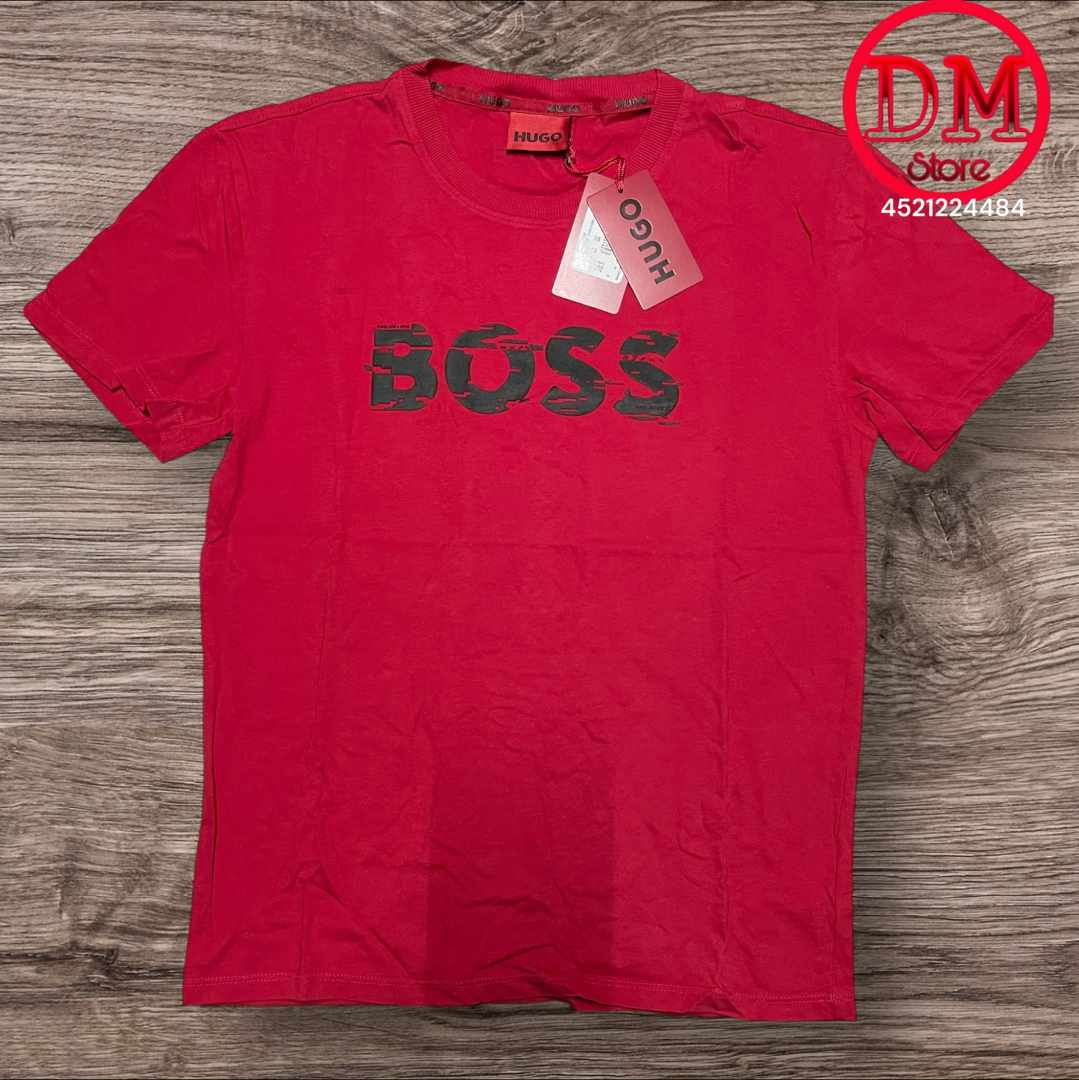 Playera HUGO BOSS 💎 ETIQUETA 🏷️ ROJA 🔴 CABALLERO 👕034