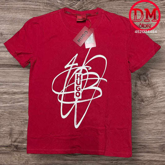 Playera HUGO BOSS 💎 ETIQUETA 🏷️ ROJA 🔴 CABALLERO 👕039